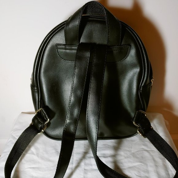 Black faux leather gothic kitty cat backpack - Picture 6 of 8